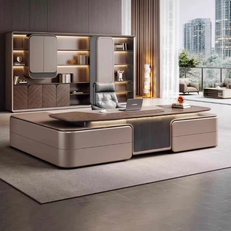 Executive Desk, Light Luxury, High-end Feel, Chairman's Grand Office Desk Combination, E0 Manager Desk, Boss Table ED-A127