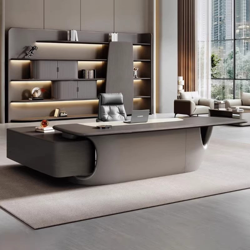 Executive Desk, Light Luxury, High-End Boss Desk, Leadership Office, Minimalist Modern Desk and Cabinet Set ED-A128