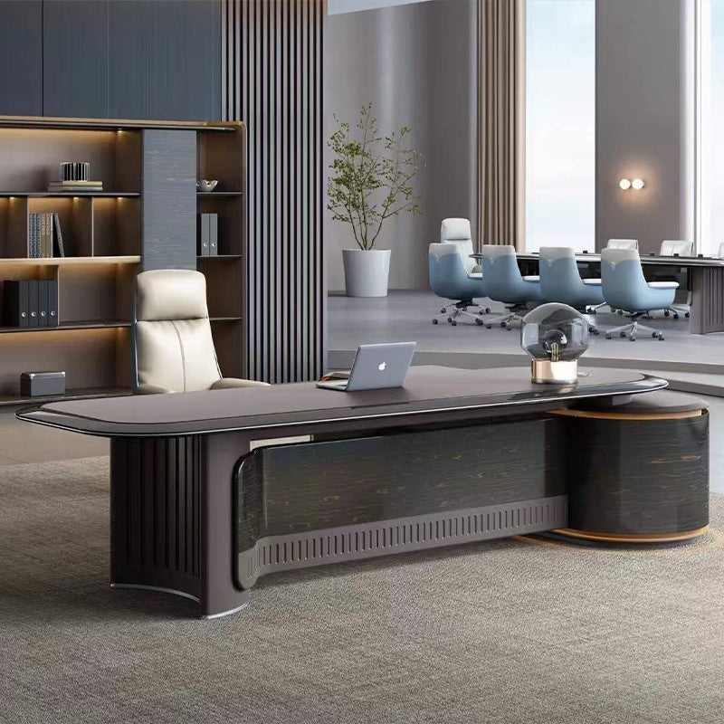 Light Luxury High-End Office Desk with Lacquer Finish, Executive Desk, Manager's Desk, Minimalist Modern CEO Desk ED-A114