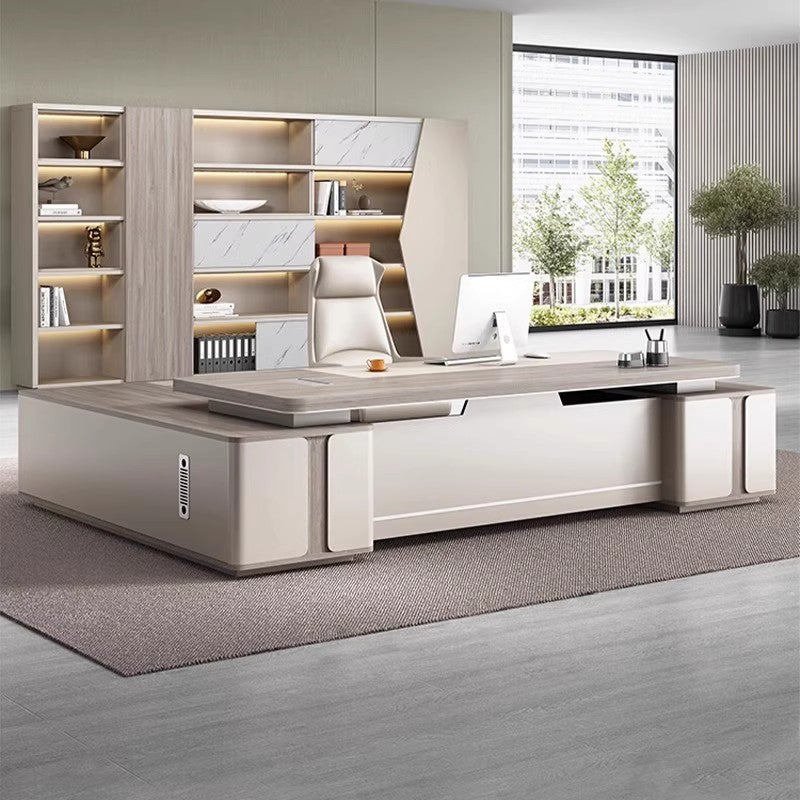Executive Desk Minimalist Modern Light Luxury High-End CEO Desk and Chair Set Office Desk Executive Table ED-A111