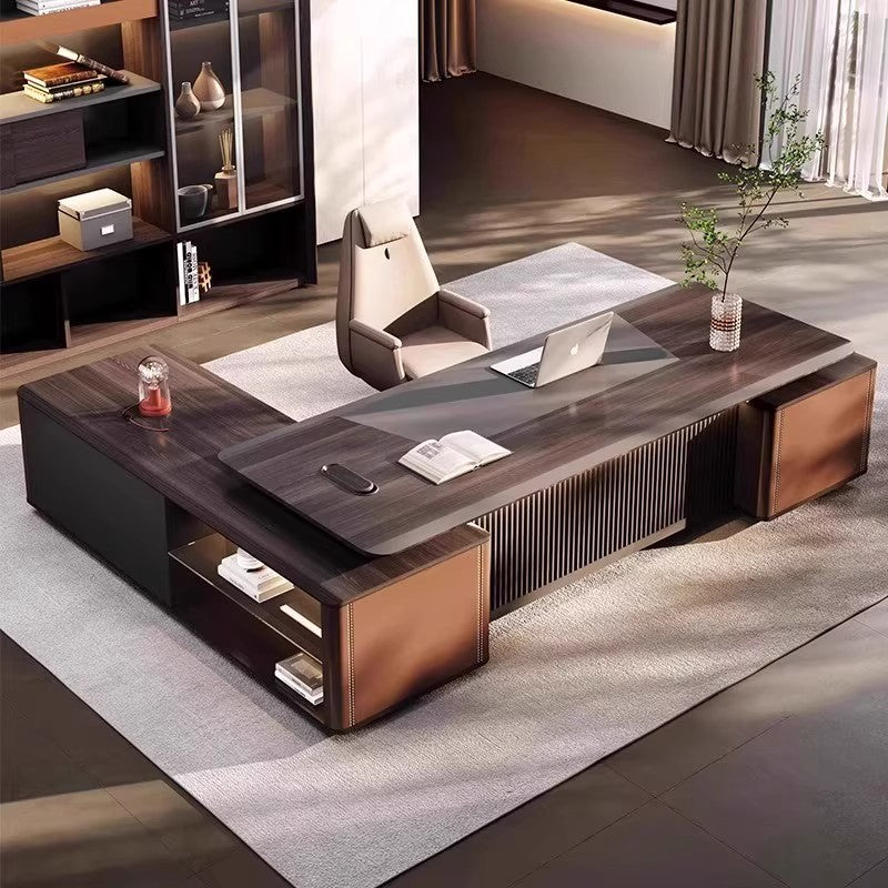 Atmospheric Executive Desk, Presidential Desk, Luxury High-End Manager Desk, Chairman's Office Desk Set ED-A122