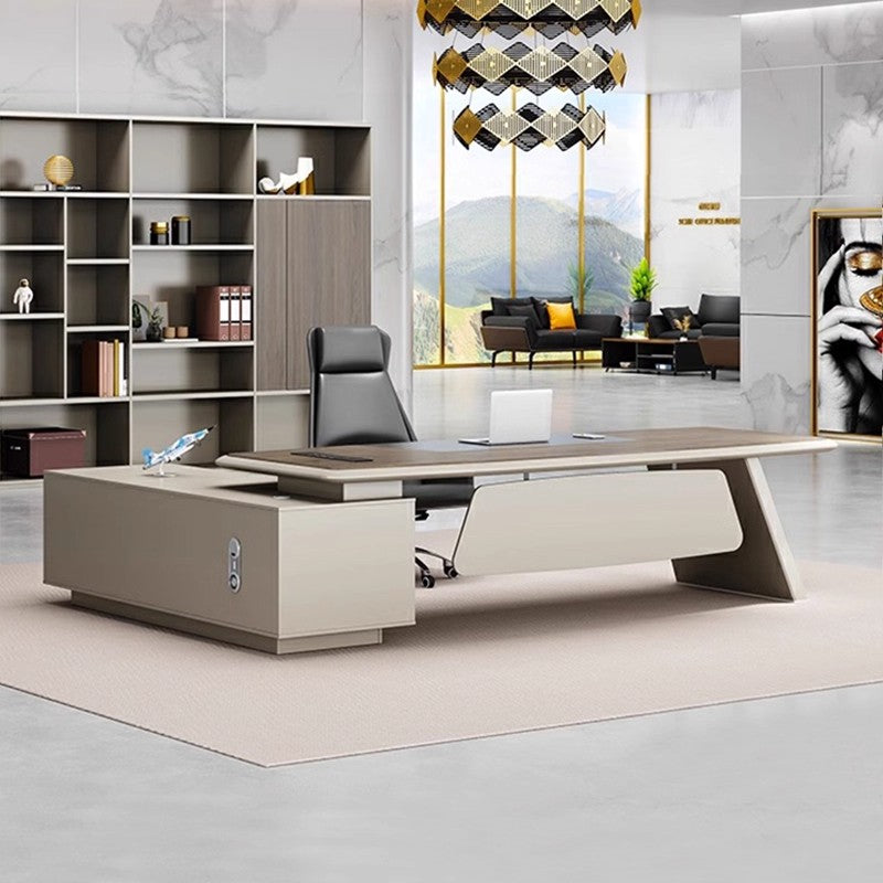 Executive Desk, President Desk, Simple Modern Office Desk and Chair Set, Office Furniture, Manager/Supervisor Light Luxury Executive Desk ED-A101