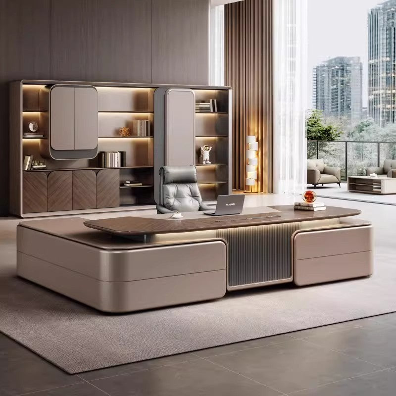 Executive Desk, Light Luxury, High-end Feel, Chairman's Grand Office Desk Combination, E0 Manager Desk, Boss Table ED-A127