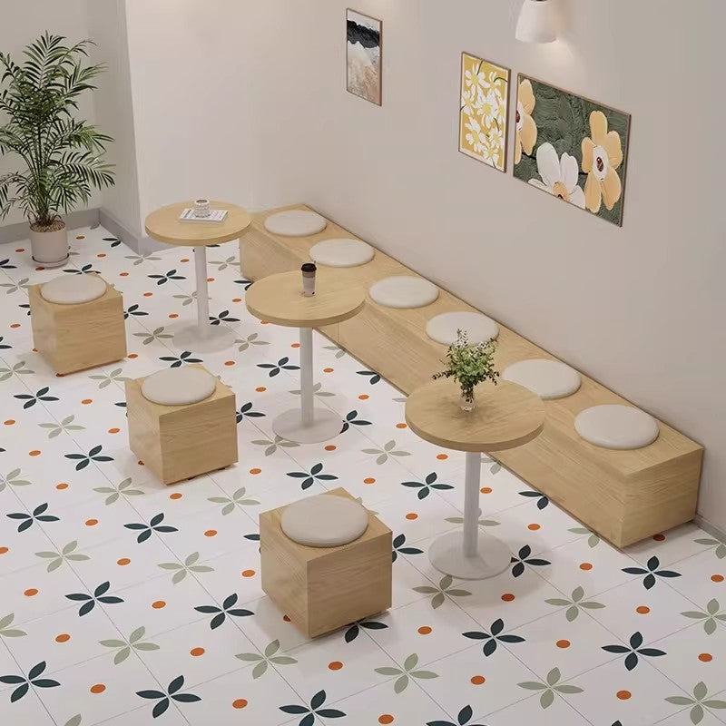 訂製原木風奶茶店桌椅子組合甜點店靠牆長凳咖啡廳卡座沙發商用MT-A25