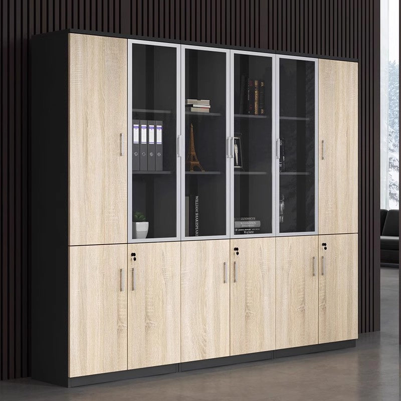 文件資料櫃木質帶鎖保密簡約收納落地多層板式老闆辦公室書櫃-SC-A104