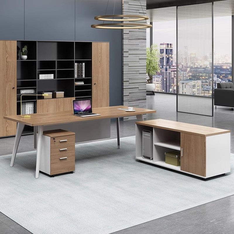 Boss's Desk and Chair Set, Minimalist Modern CEO Desk, Executive Desk, Office Furniture ED-A110