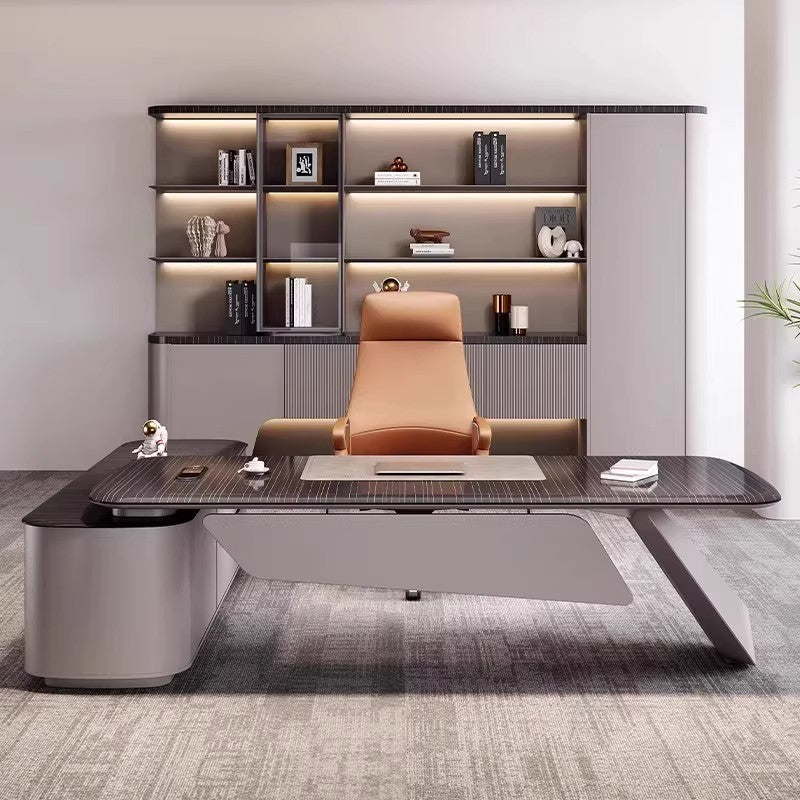 Light Luxury Office Desk High-End Boss Table Manager's Office Desk and Chair Set Chairman's Executive Desk Single President's Desk ED-A121