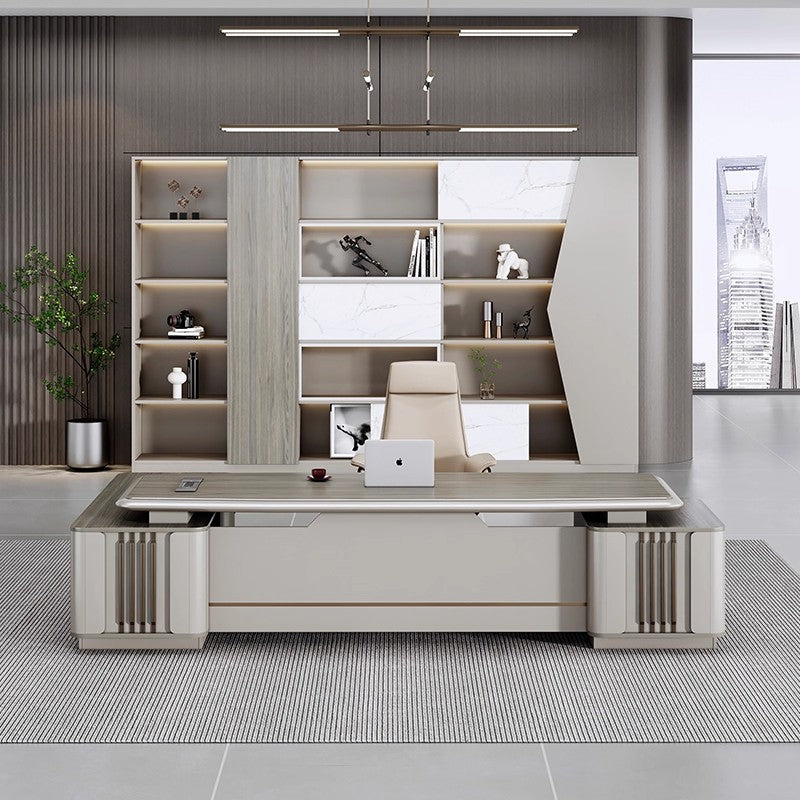 Office Desk, Boss Desk and Chair Set, Light Luxury Modern Office Furniture, Manager's Desk, Office Table, Executive Desk, Boss Table ED-A108