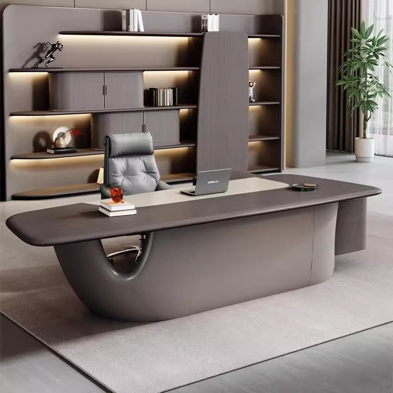 Executive Desk, Light Luxury, High-End Boss Desk, Leadership Office, Minimalist Modern Desk and Cabinet Set ED-A128
