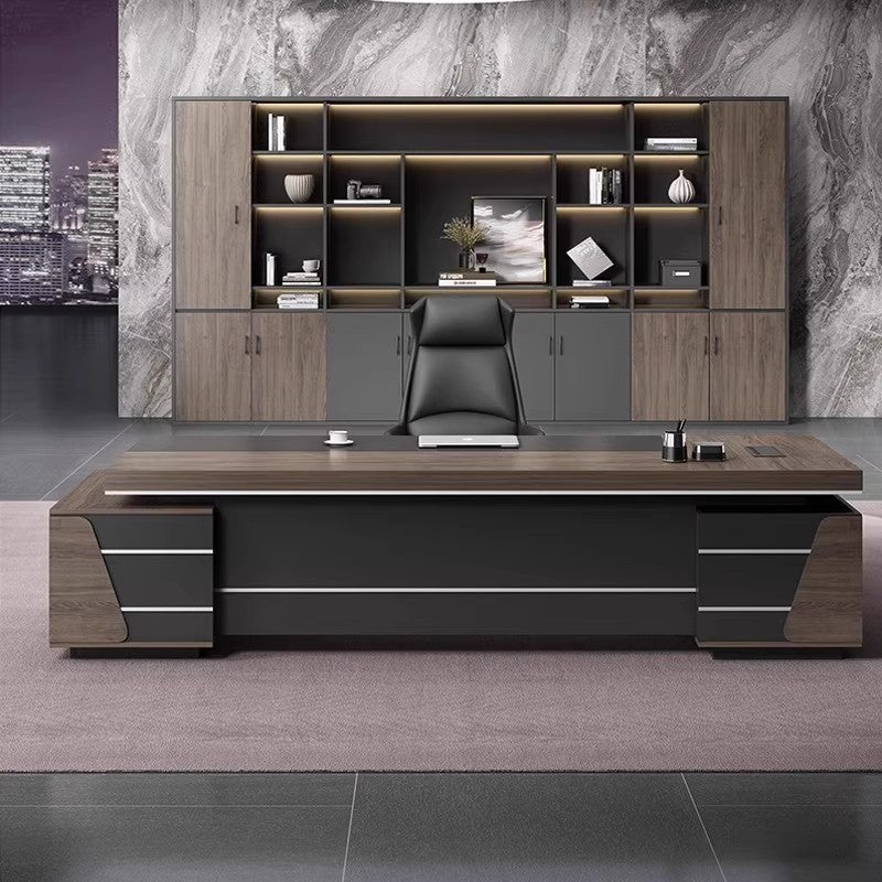 Boss's desk, minimalist modern light luxury office desk and chair set, executive desk, president's desk, manager's desk, large office desk ED-A103