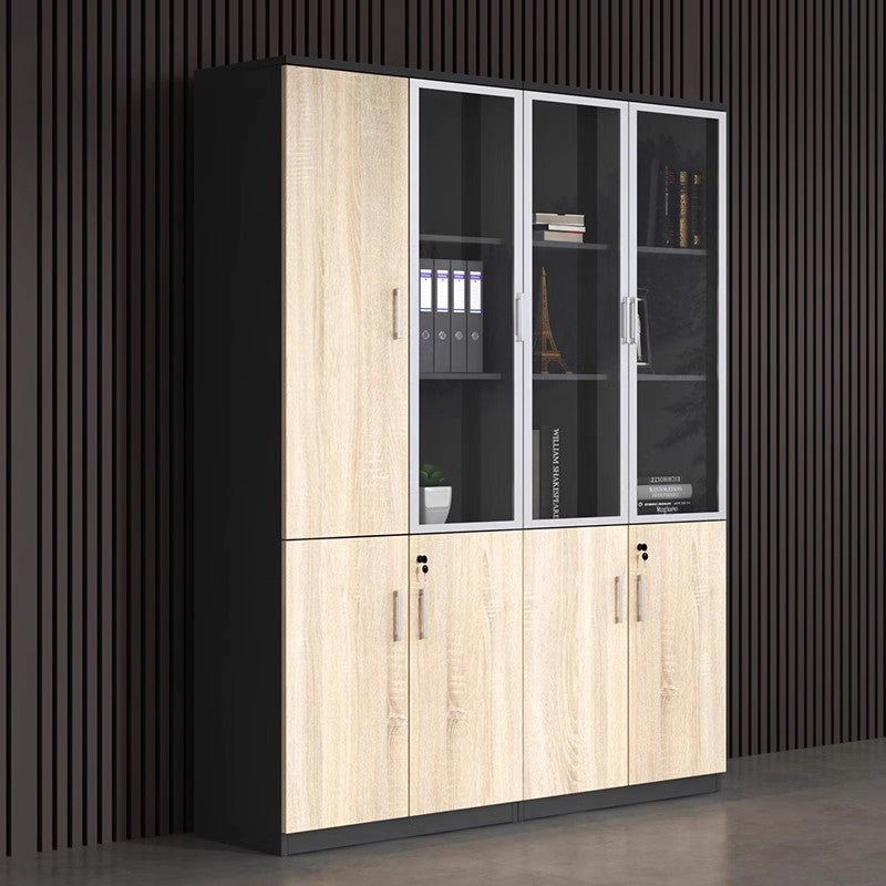 文件資料櫃木質帶鎖保密簡約收納落地多層板式老闆辦公室書櫃-SC-A104