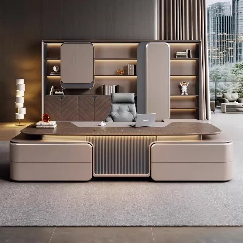 Executive Desk, Light Luxury, High-end Feel, Chairman's Grand Office Desk Combination, E0 Manager Desk, Boss Table ED-A127