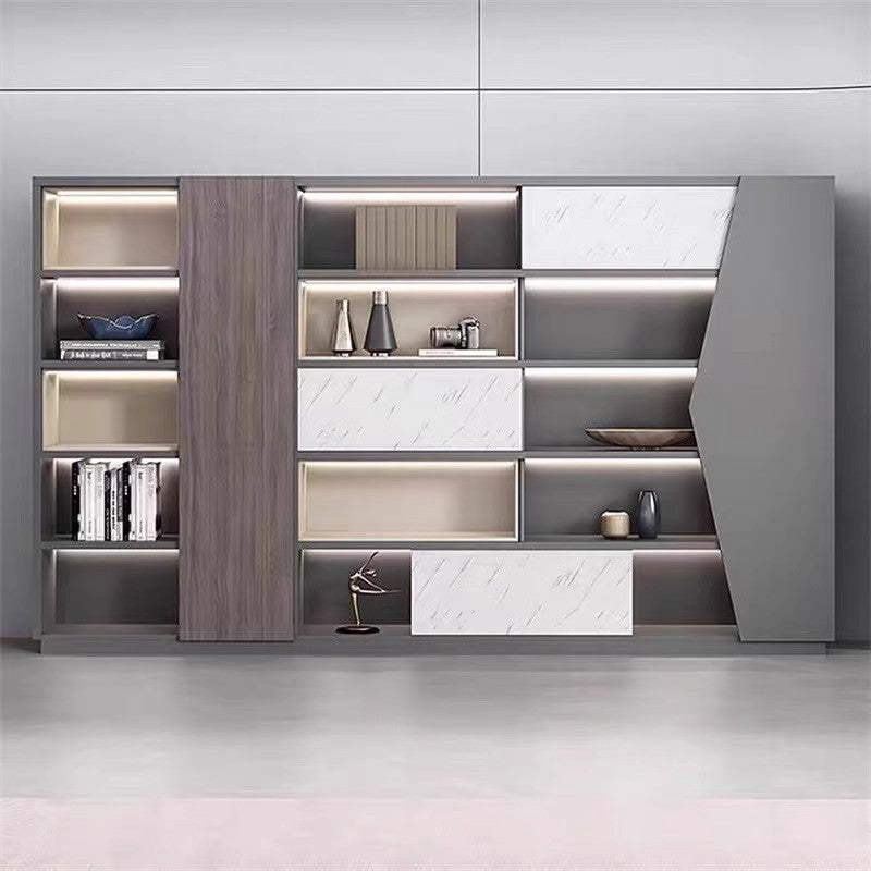 Filing Cabinet Wooden Document Cabinet Storage Cabinet Light Luxury Bookshelf Manager's Office Background Cabinet Boss's Office File Cabinet - SC-A102