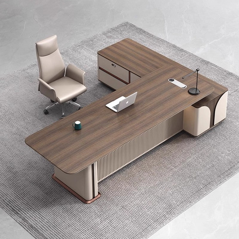 Office Desk, Boss Desk, Simple Modern Light Luxury High-End Desk and Chair Set, Lacquered Presidential Office Furniture, Executive Desk ED-A106