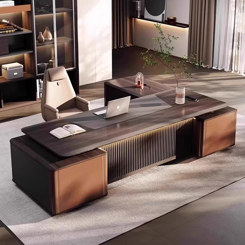 Atmospheric Executive Desk, Presidential Desk, Luxury High-End Manager Desk, Chairman's Office Desk Set ED-A122