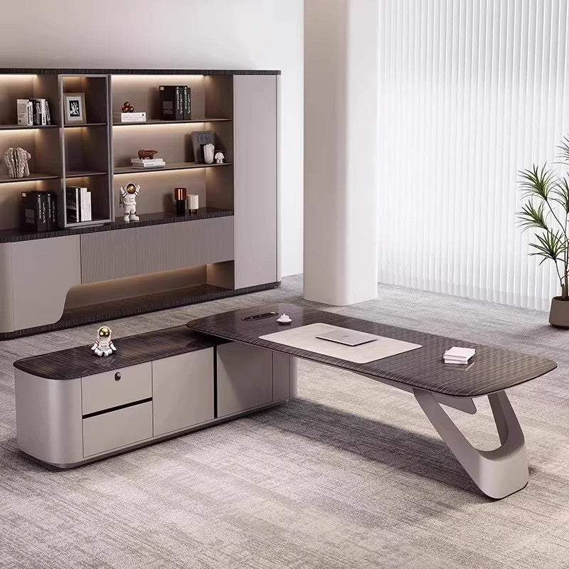 Light Luxury Office Desk High-End Boss Table Manager's Office Desk and Chair Set Chairman's Executive Desk Single President's Desk ED-A121
