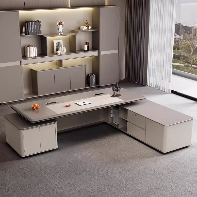 Executive Desk High-End General Manager's Office Large Desk Light Luxury Chairman's Office Furniture President Desk ED-A131