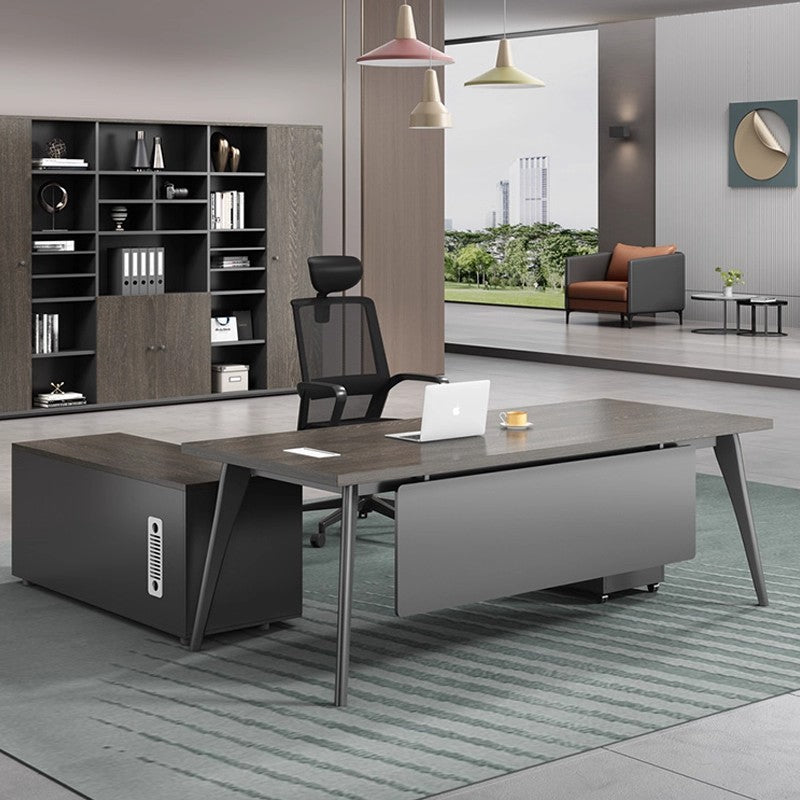Boss's Desk and Chair Set, Minimalist Modern CEO Desk, Executive Desk, Office Furniture ED-A110