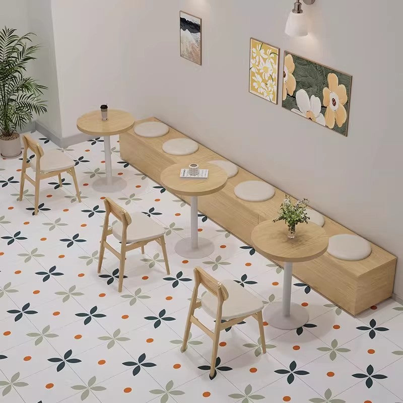 訂製原木風奶茶店桌椅子組合甜點店靠牆長凳咖啡廳卡座沙發商用MT-A25