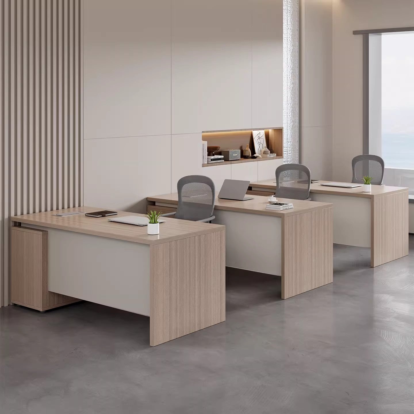 Financial staff desk and chair set, workstation, office desk, single person computer desk ED-A133