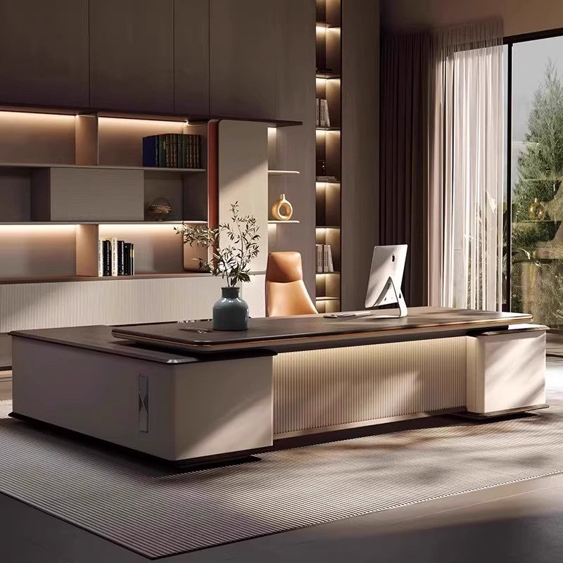 Fashionable Boss Desk, Minimalist Modern Office Furniture, Light Luxury Chairman/President Desk ED-A123