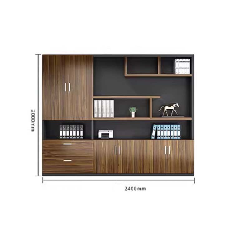 收納櫃分類收納文件櫃木質書櫃書架收納架辦公家具辦公室大容量收納空間黑色可客製化SC-A1