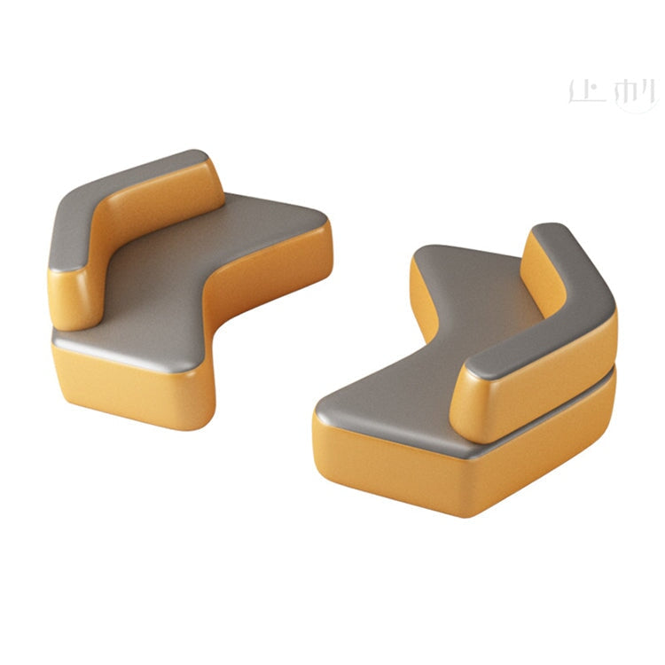 接待沙發、候診室沙發、休息室沙發,雙色設計,PVC皮革,天然木框架,高密度聚氨酯泡沫,可定制,簡約現代,黃色,OS-A8