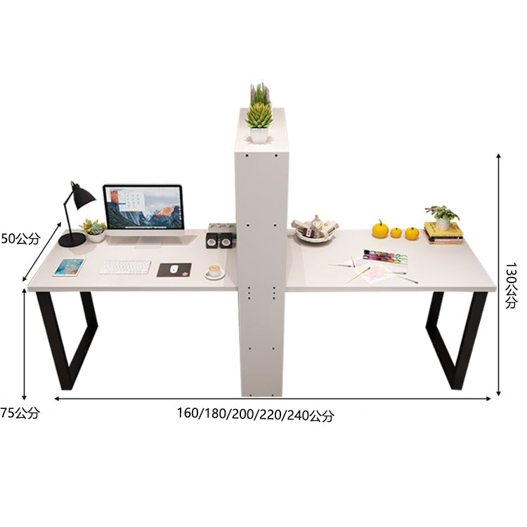 室內雙人電腦桌,附收納架,寬桌面,厚鋼架,防滑墊,簡約自然設計,可客製設計,CD-A17