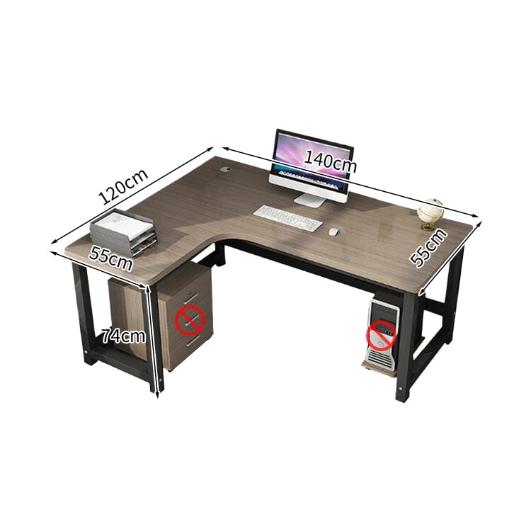 這款多功能現代書桌採用寬大的L形桌面、走線孔、鋼製框架和三聚氰胺貼面,穩固耐用,表面圓潤結實。這款簡約實用的書桌採用胡桃木和黑色打造,非常適合電腦辦公室。產品代碼:CD-A19