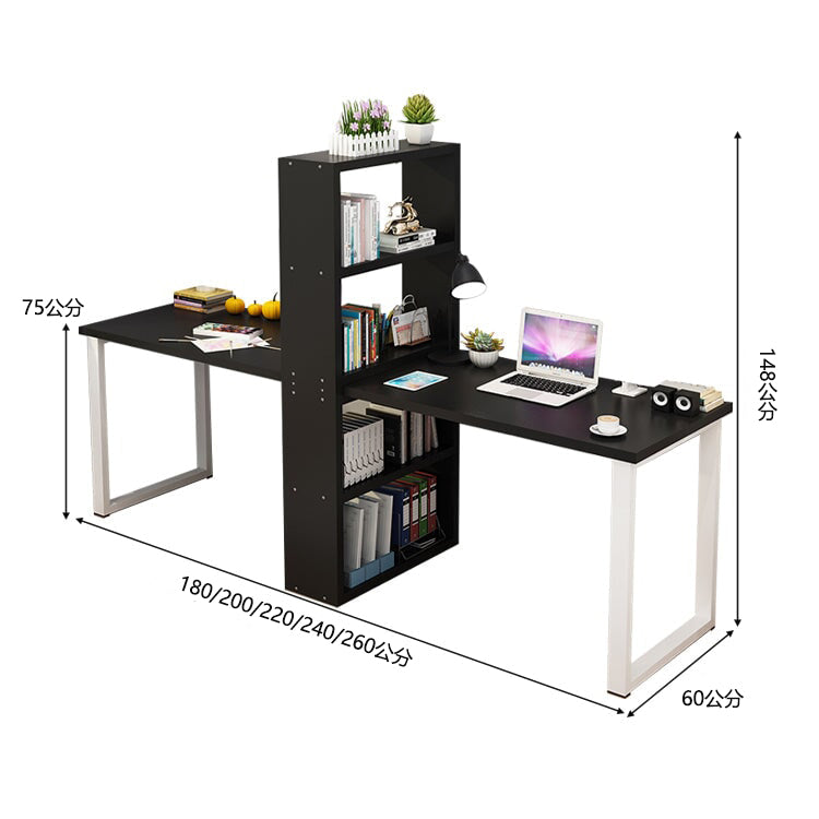 室內雙人電腦桌,附收納架,寬桌面,厚鋼架,防滑墊,簡約自然設計,可客製設計,CD-A17