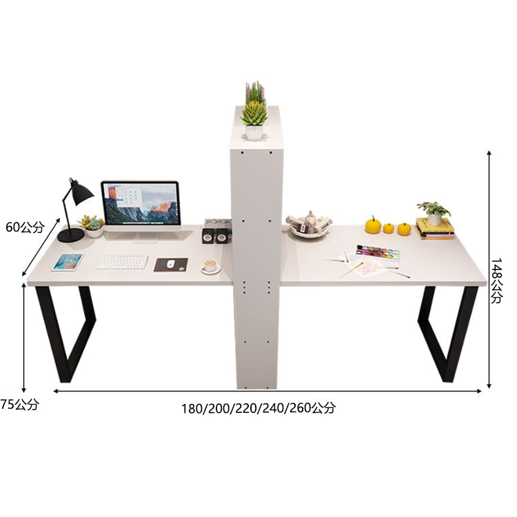 室內雙人電腦桌,附收納架,寬桌面,厚鋼架,防滑墊,簡約自然設計,可客製設計,CD-A17