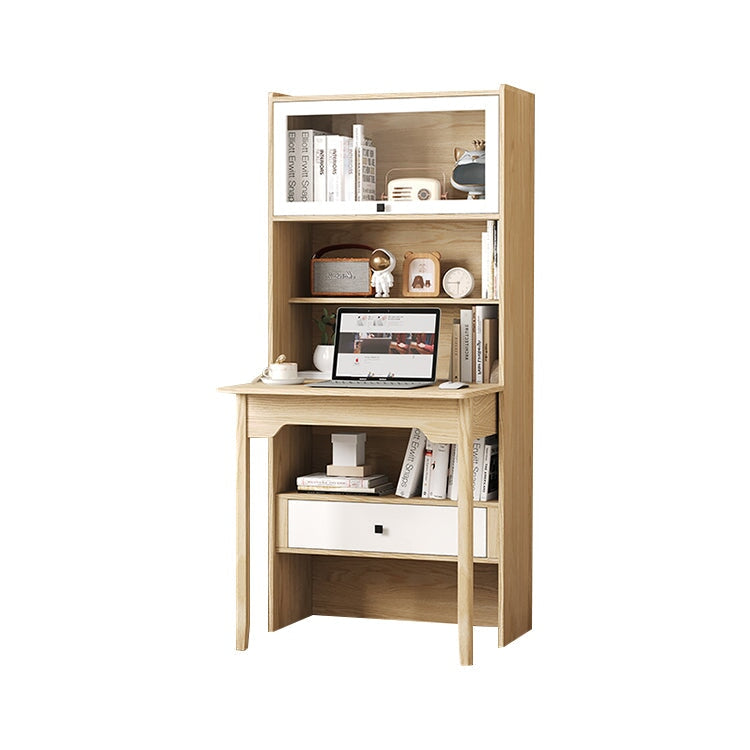 時尚、可折疊、緊湊、節省空間的單元桌,配有強化玻璃頂開門、儲物格和電纜孔,白色,CD-A9