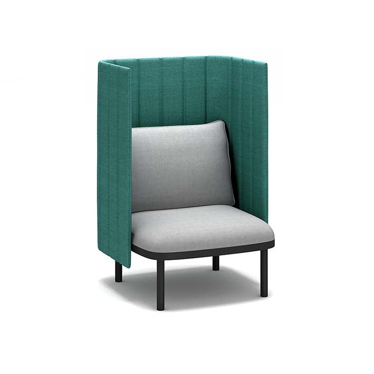 接待沙發、辦公沙發、板式沙發、布藝軟墊、板式結構、鋼製椅腳、高密度聚氨酯泡棉、簡約現代設計、藍色、可客製化、OS-A9