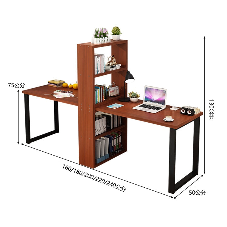 室內雙人電腦桌,附收納架,寬桌面,厚鋼架,防滑墊,簡約自然設計,可客製設計,CD-A17
