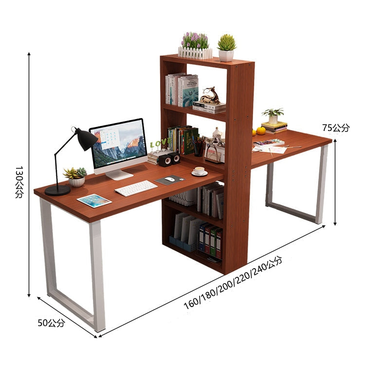 室內雙人電腦桌,附收納架,寬桌面,厚鋼架,防滑墊,簡約自然設計,可客製設計,CD-A17