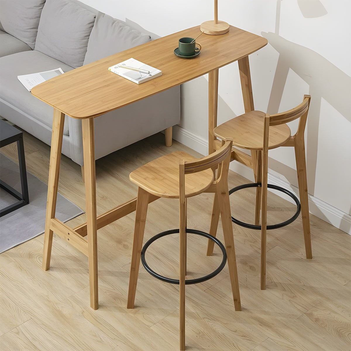 吧台桌,吧台桌,竹子,毛竹,圓形,簡約,棕色,自然,BT-A14