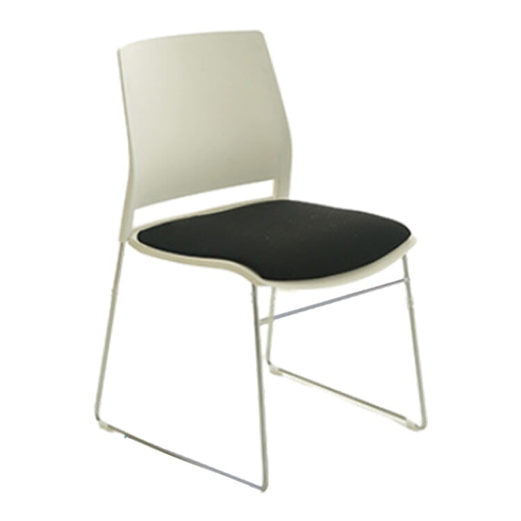 Stackable office chair, space-saving design, cotton and linen fabric, steel frame, non-slip rubber, OC-A42