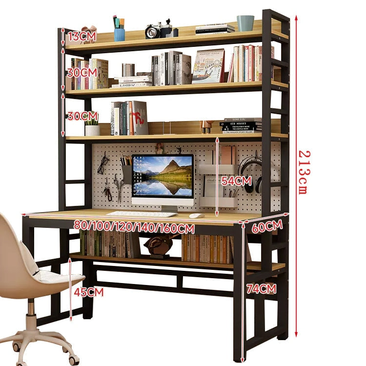 室內辦公桌、電腦桌、環保木結構、防水、耐熱、加固框架、穿孔板、多層儲物架、防滑、防滑、簡潔、實用、整潔、CD-A18