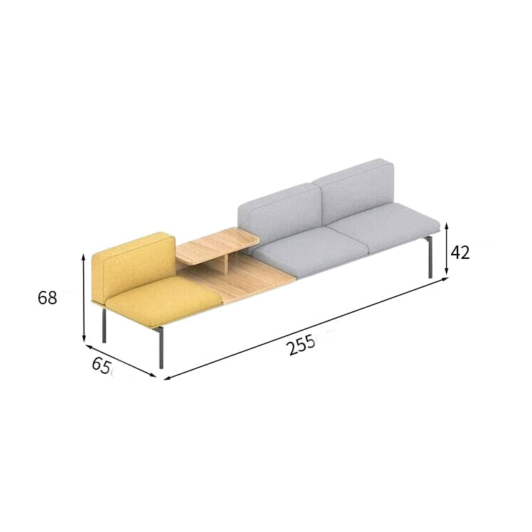 接待套裝,含沙發和茶几,滌綸面料,自由擺放,鋼架結構,聚氨酯泡沫填充,簡約設計,黃色,可定制,OS-A6
