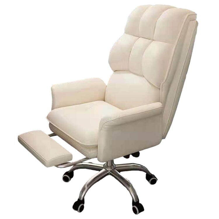 Office chair, task chair, swivel chair, height adjustable, 360-degree rotation, ergonomic, double-layer cushioning, plated, with armrests, with footrest, simple and stylish, OC-A47
