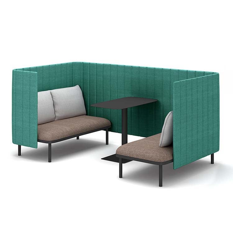 接待沙發、辦公沙發、板式沙發、布藝軟墊、板式結構、鋼製椅腳、高密度聚氨酯泡棉、簡約現代設計、藍色、可客製化、OS-A9