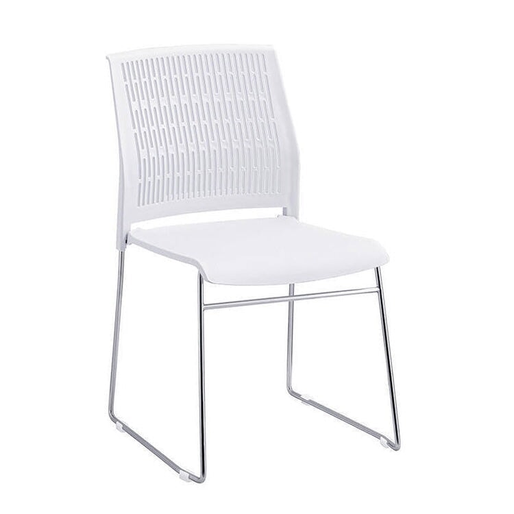 Stackable office chair, space-saving design, cotton and linen fabric, steel frame, non-slip rubber, OC-A42