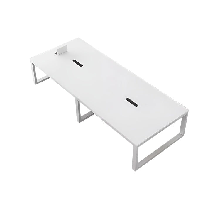 Conference table, negotiation table, meeting table, negotiation table, eco-friendly wood, stable, waterproof, metal frame, minimalist, off-white, customizable, MT-A39