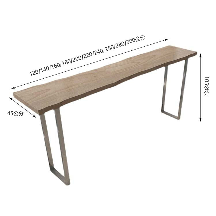 櫃檯桌、餐桌、自然、自然品味、簡約現代、鋼腿、厚重桌面、自然、可自訂、BT-A10