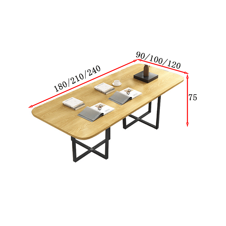 Conference tables, negotiation tables, natural style, veneered tabletops, workspaces, eco-friendly materials, high-density fiberboard, PVC leather fabric, white, customizable, MT-A35
