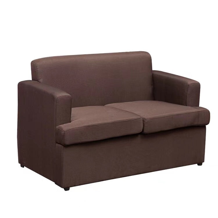 日式商用接待套裝,包含茶几和沙發,適用於商業用途,布藝軟墊,簡約復古設計,棕藍色,可定制,CT-A24