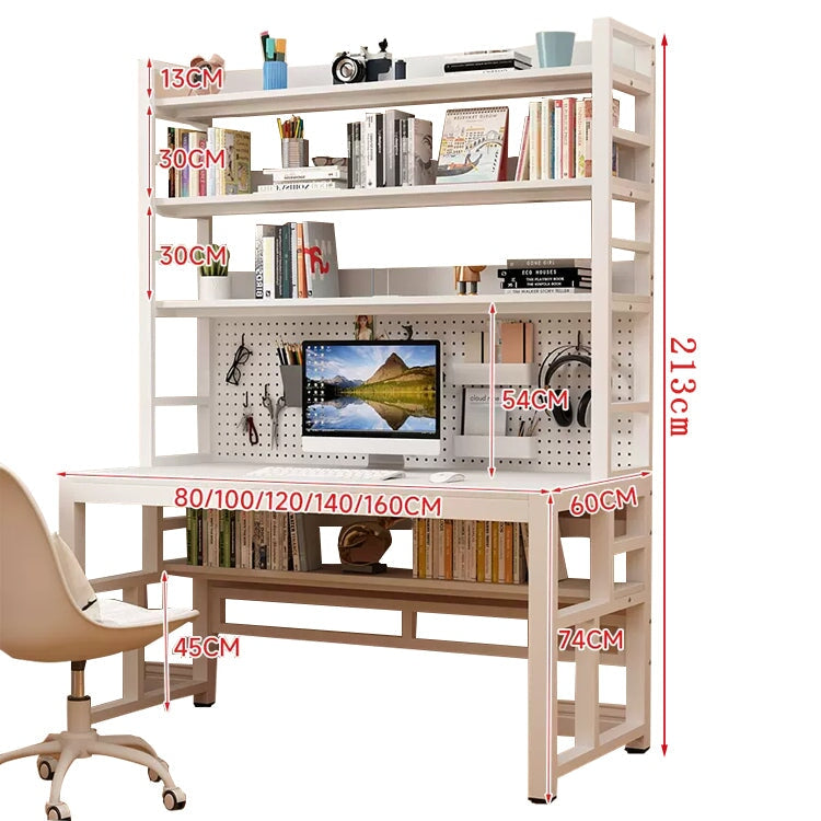 室內辦公桌、電腦桌、環保木結構、防水、耐熱、加固框架、穿孔板、多層儲物架、防滑、防滑、簡潔、實用、整潔、CD-A18