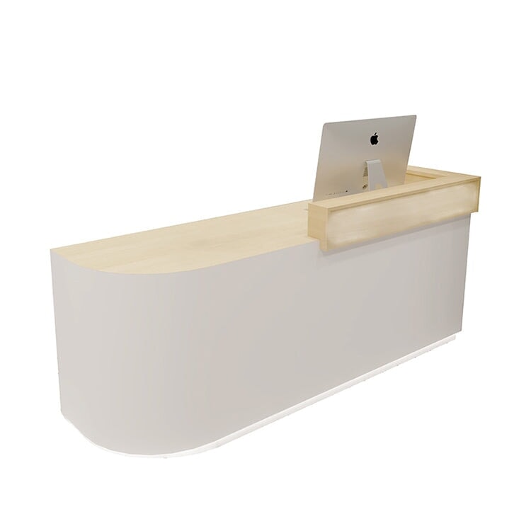 商店收銀台,高櫃檯,大容量,帶抽屜,隱藏式LED燈,簡約時尚,灰色,可定制,RD-A44