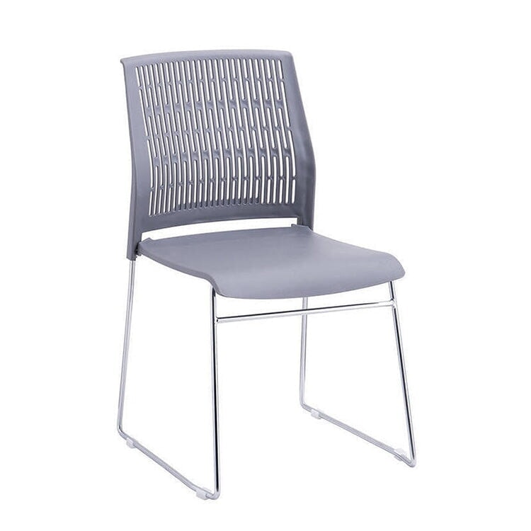 Stackable office chair, space-saving design, cotton and linen fabric, steel frame, non-slip rubber, OC-A42