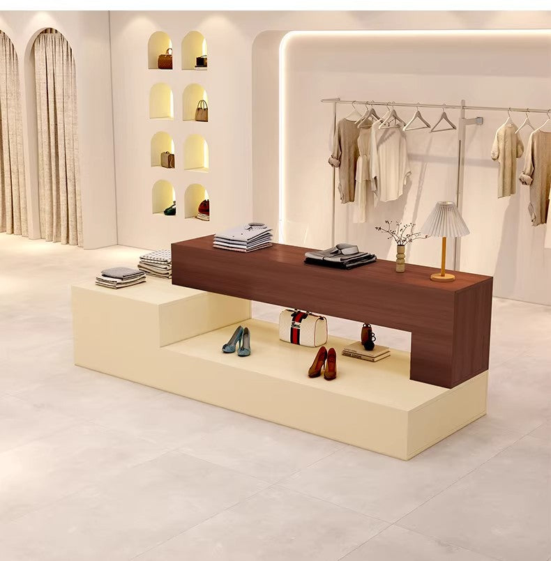 Clothing store island display cabinet shopping mall exhibition hall central display table shoes bags cosmetics waterfall table display cabinet women's clothing store ZDT-A03